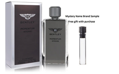 Bentley Momentum Intense by Bentley Eau De Parfum Spray 3.4 oz And a Mystery Name brand sample vile