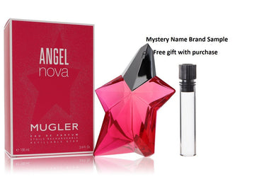Angel Nova by Thierry Mugler Eau De Parfum Refillable Spray 3.4 oz And a Mystery Name brand sample vile