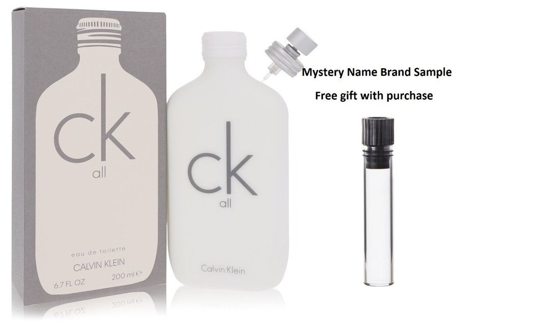 CK All by Calvin Klein Eau De Toilette Spray (Unisex) 6.7 oz And a Mystery Name brand sample vile