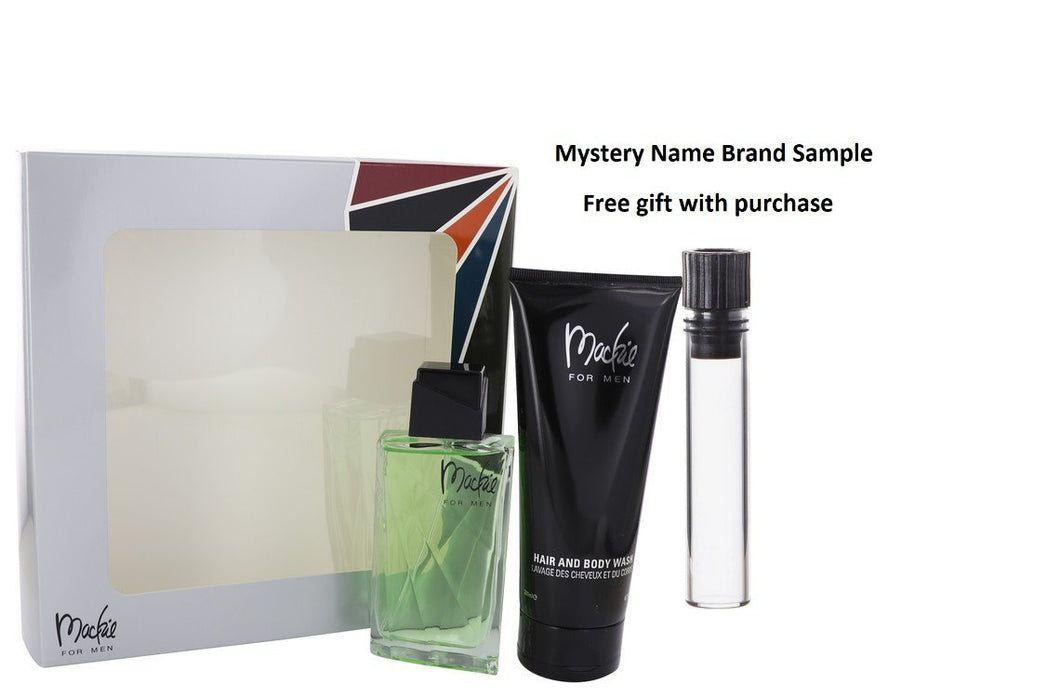 MACKIE by Bob Mackie Gift Set -- 3.4 oz Eau De Toilette Spray + 6.7 oz Shower Gel And a Mystery Name brand sample vile