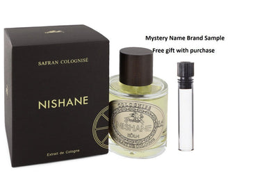 Safran Colognise by Nishane Eau De Parfum Spray (Unisex) 3.4 oz And a Mystery Name brand sample vile