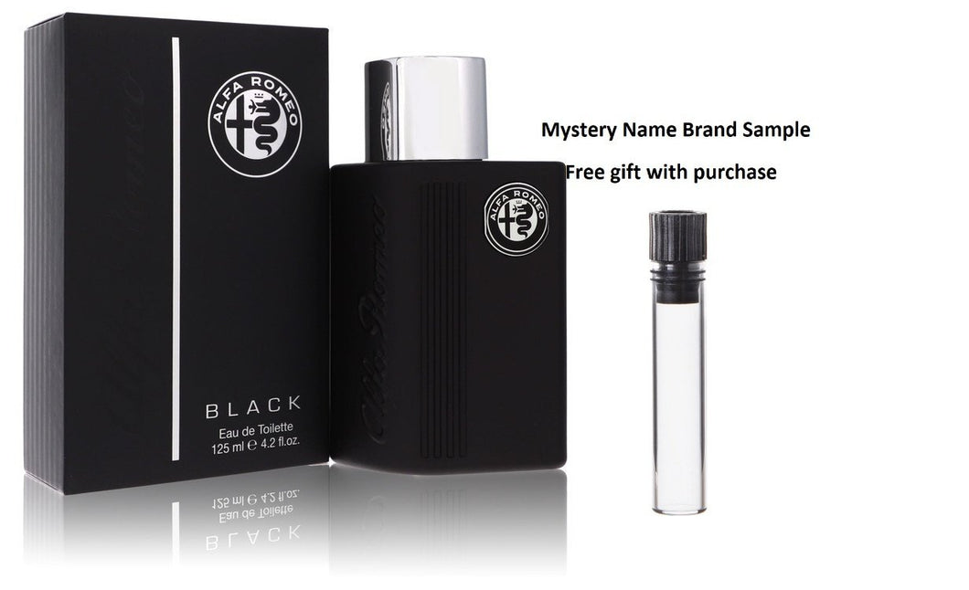 Alfa Romeo Black by Alfa Romeo Eau De Toilette Spray 4.2 oz And a Mystery Name brand sample vile