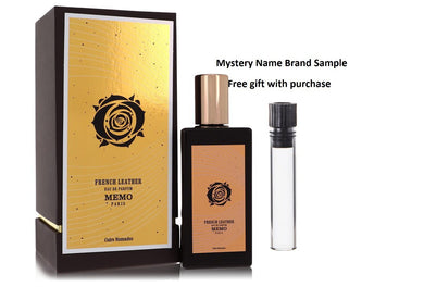 French Leather by Memo Eau De Parfum Spray (Unisex) 6.75 oz And a Mystery Name brand sample vile