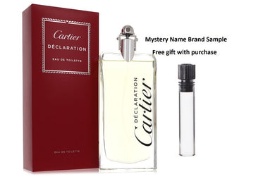 DECLARATION by Cartier Eau De Toilette spray 5 oz And a Mystery Name brand sample vile