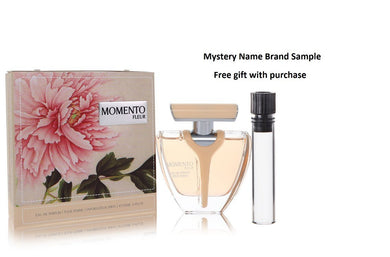 Armaf Momento Fleur by Armaf Eau De Parfum Spray 3.4 oz And a Mystery Name brand sample vile