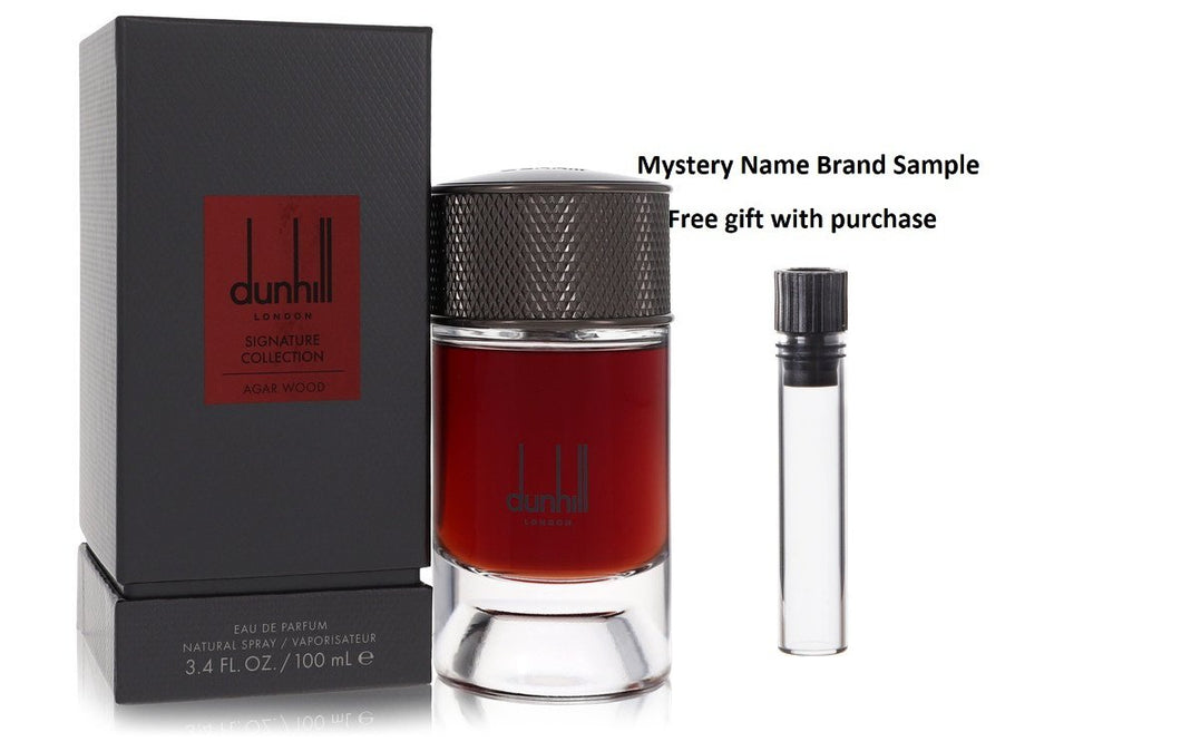 Dunhill Agar Wood by Alfred Dunhill Eau De Parfum Spray 3.4 oz And a Mystery Name brand sample vile
