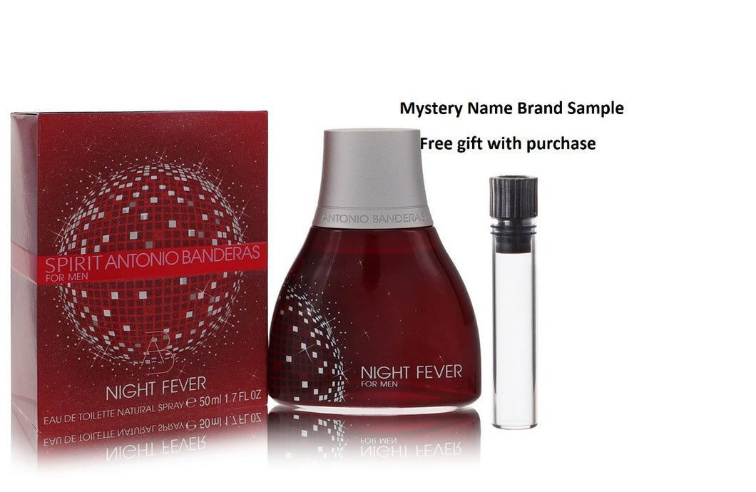 Spirit Night Fever by Antonio Banderas Eau De Toilette Spray 1.7 oz And a Mystery Name brand sample vile