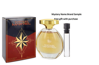 Captain Marvel by Marvel Eau De Parfum Spray 3.4 oz And a Mystery Name brand sample vile
