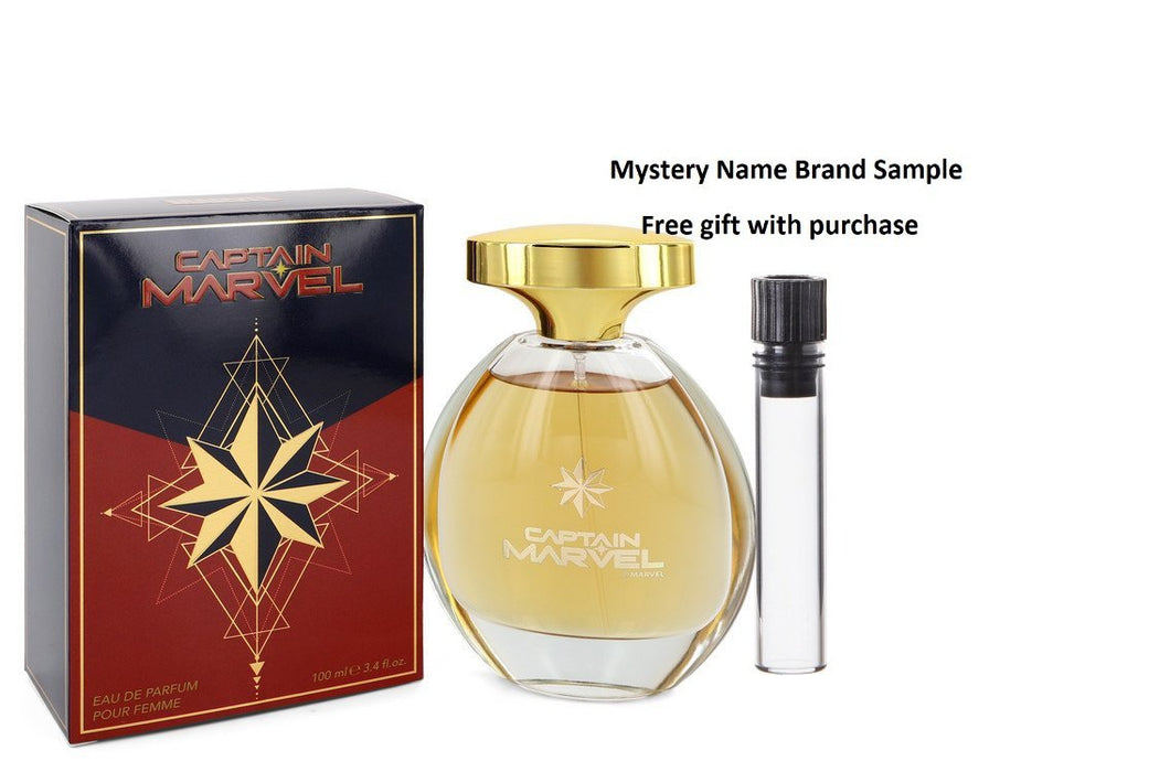 Captain Marvel by Marvel Eau De Parfum Spray 3.4 oz And a Mystery Name brand sample vile