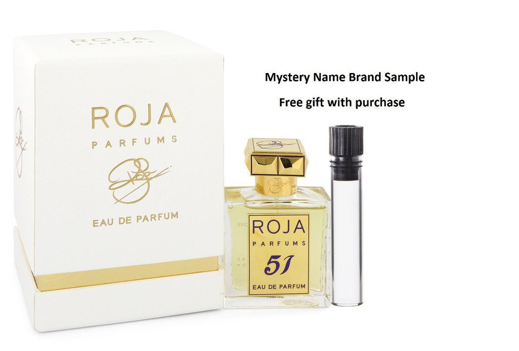 Roja 51 Pour Femme by Roja Parfums Extrait De Parfum Spray 1.7 oz And a Mystery Name brand sample vile