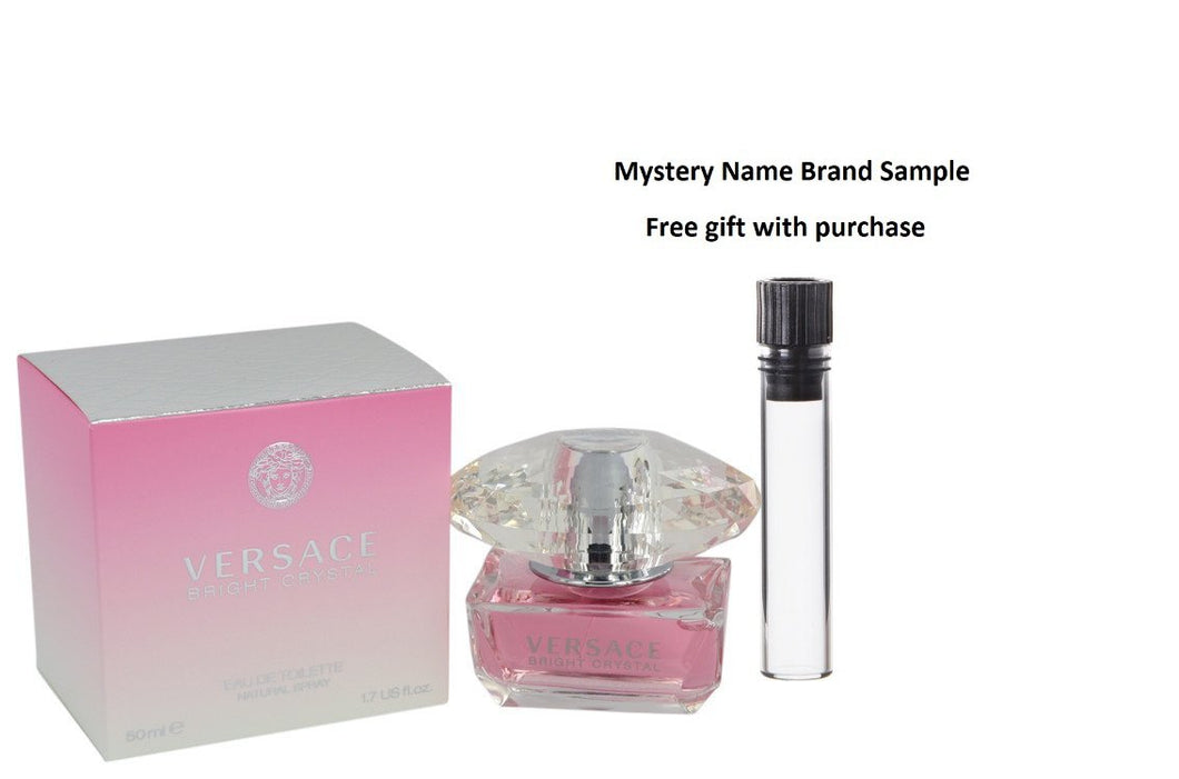 Bright Crystal by Versace Eau De Toilette Spray 1.7 oz And a Mystery Name brand sample vile