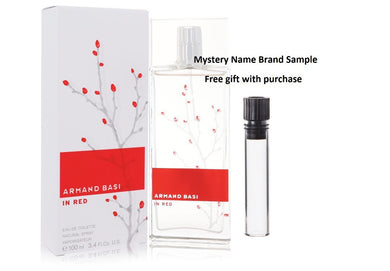 Armand Basi in Red by Armand Basi Eau De Toilette Spray 3.4 oz And a Mystery Name brand sample vile