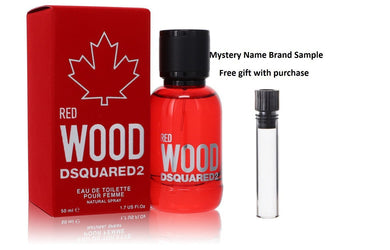 Dsquared2 Red Wood by Dsquared2 Eau De Toilette Spray 1.7 oz And a Mystery Name brand sample vile