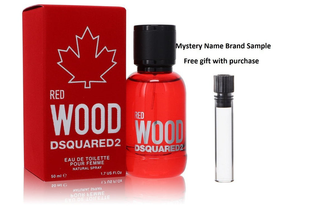 Dsquared2 Red Wood by Dsquared2 Eau De Toilette Spray 1.7 oz And a Mystery Name brand sample vile