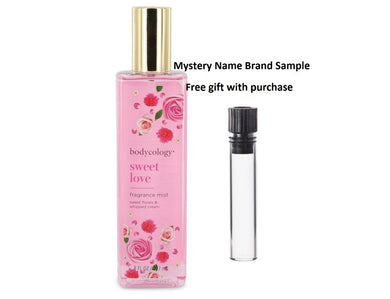 Bodycology Sweet Love by Bodycology Fragrance Mist Spray 8 oz And a Mystery Name brand sample vile