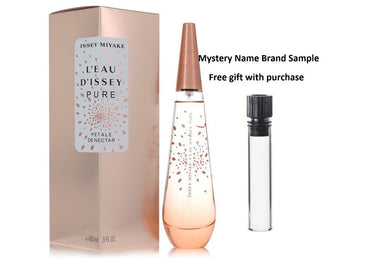 L'eau D'issey Pure Petale De Nectar by Issey Miyake Eau De Toilette Spray 3 oz And a Mystery Name brand sample vile