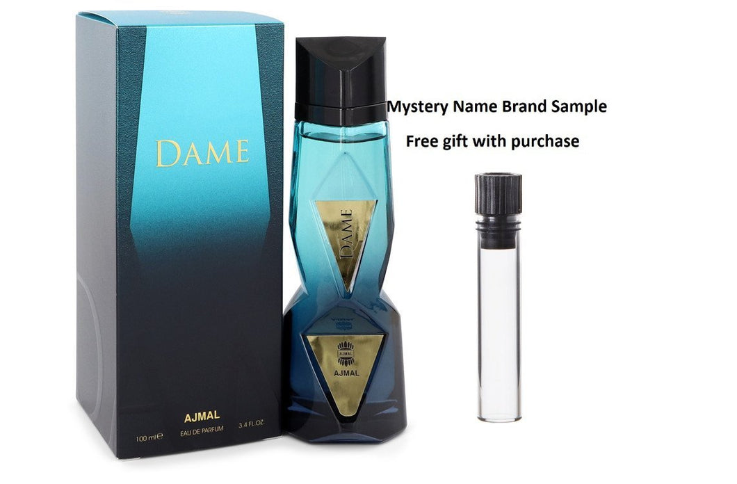 Ajmal Dame by Ajmal Eau De Parfum Spray 3.4 oz And a Mystery Name brand sample vile