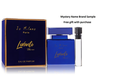 Jo Milano Levante Blue Noir by Jo Milano Eau De Parfum Spray (Unisex) 3.4 oz And a Mystery Name brand sample vile