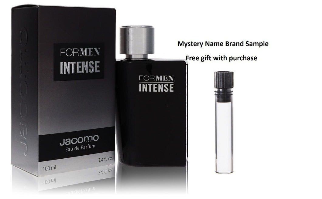 Jacomo Intense by Jacomo Eau De Parfum Spray 3.4 oz And a Mystery Name brand sample vile