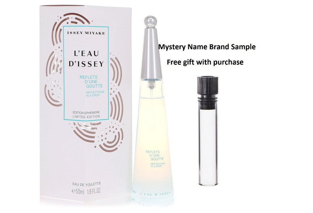 L'eau D'issey Reflection In A Drop by Issey Miyake Eau De Toilette Spray 1.7 oz And a Mystery Name brand sample vile