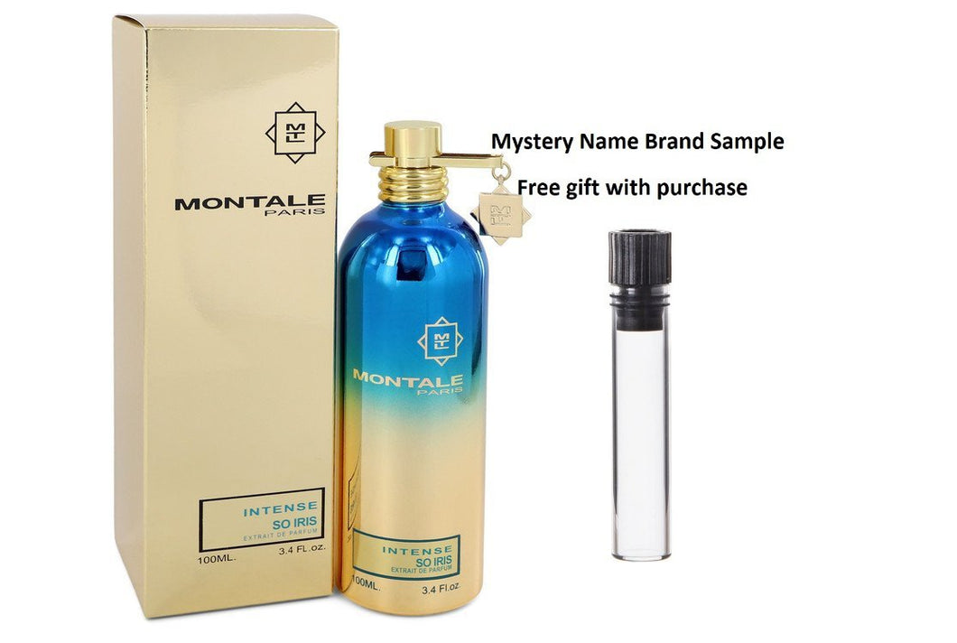 Montale Intense So Iris by Montale Eau De Parfum Spray (Unisex) 3.3 oz And a Mystery Name brand sample vile