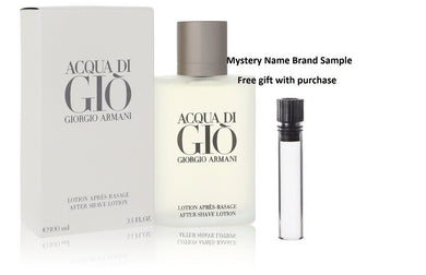 ACQUA DI GIO by Giorgio Armani After Shave Lotion 3.4 oz And a Mystery Name brand sample vile