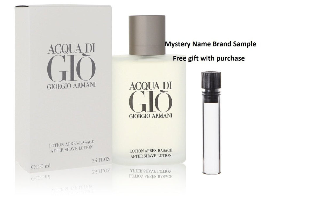 ACQUA DI GIO by Giorgio Armani After Shave Lotion 3.4 oz And a Mystery Name brand sample vile