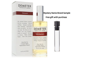 Demeter Molasses by Demeter Cologne Spray (Unisex) 4 oz And a Mystery Name brand sample vile