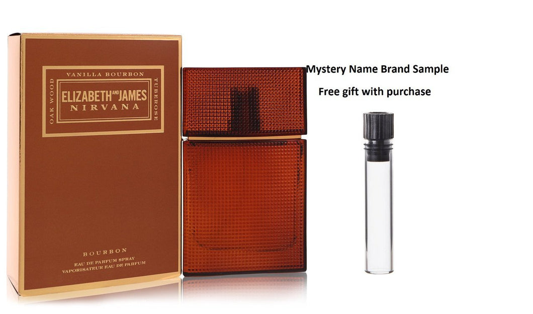 Nirvana Bourbon by Elizabeth and James Eau De Parfum Spray 1.7 oz And a Mystery Name brand sample vile