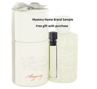 Anyway by Juliette Has a Gun Eau De Parfum Spray 3.3 oz And a Mystery Name brand sample vile