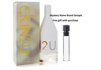CK In 2U by Calvin Klein Eau De Toilette Spray 3.4 oz And a Mystery Name brand sample vile