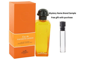 Eau De Mandarine Ambree by Hermes Cologne Spray (Unisex) 3.3 oz And a Mystery Name brand sample vile