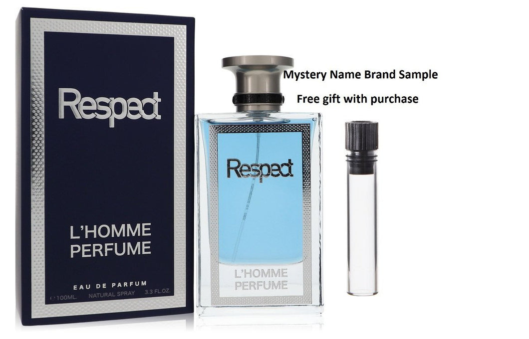 Respect L'homme by Kian Eau De Parfum Spray 3.3 oz And a Mystery Name brand sample vile