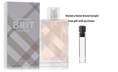 Burberry Brit by Burberry Eau De Toilette Spray 3.4 oz And a Mystery Name brand sample vile