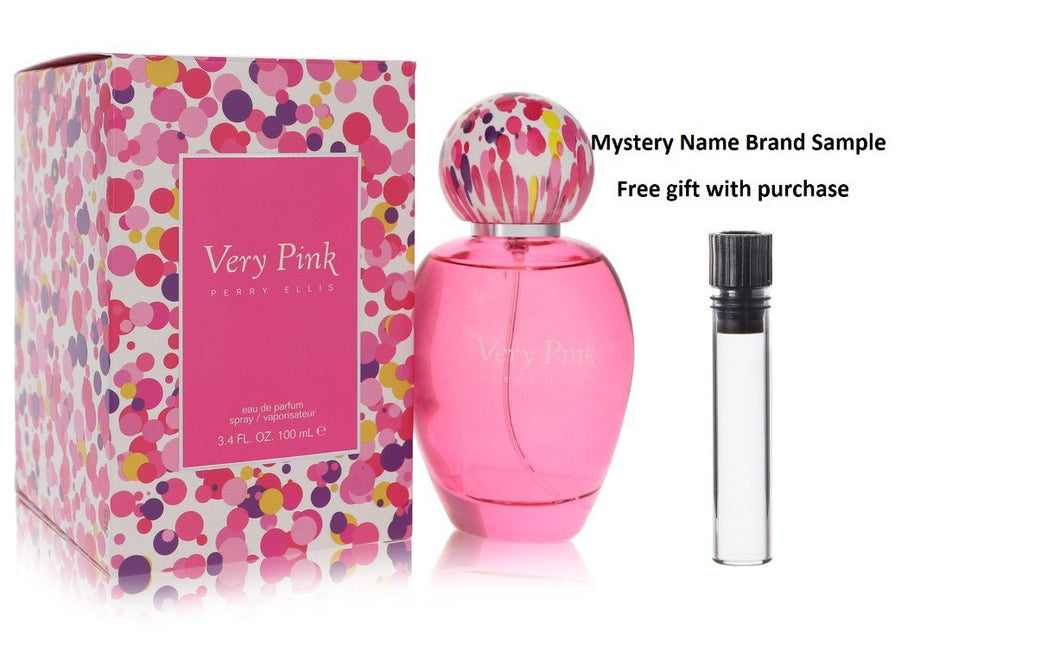 Perry Ellis Very Pink by Perry Ellis Eau De Parfum Spray 3.4 oz And a Mystery Name brand sample vile