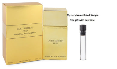 Gold Edition Oud by Pascal Morabito Eau De Parfum Spray 3.3 oz And a Mystery Name brand sample vile