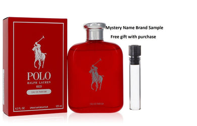 Polo Red by Ralph Lauren Eau De Parfum Spray 4.2 oz And a Mystery Name brand sample vile