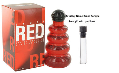 SAMBA RED by Perfumers Workshop Eau De Toilette Spray 3.4 oz And a Mystery Name brand sample vile