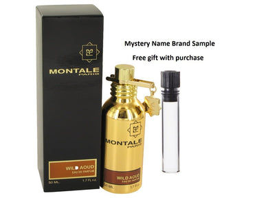 Montale Wild Aoud by Montale Eau De Parfum Spray (Unisex) 1.7 oz And a Mystery Name brand sample vile
