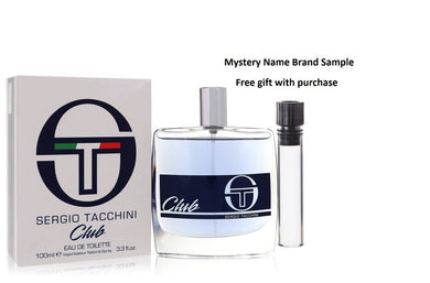 Sergio Tacchini Club by Sergio Tacchini Eau DE Toilette Spray 3.4 oz And a Mystery Name brand sample vile