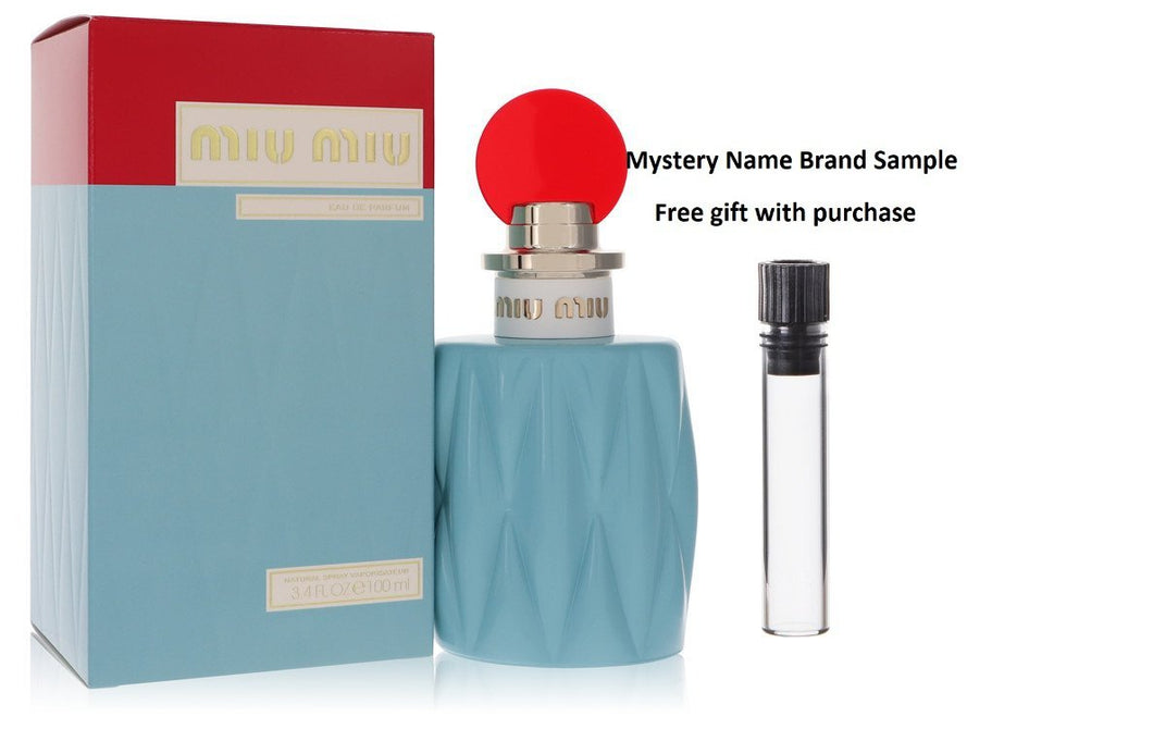 Miu Miu by Miu Miu Eau De Parfum Spray 3.4 oz And a Mystery Name brand sample vile