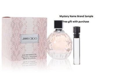 Jimmy Choo by Jimmy Choo Eau De Toilette Spray 3.4 oz And a Mystery Name brand sample vile