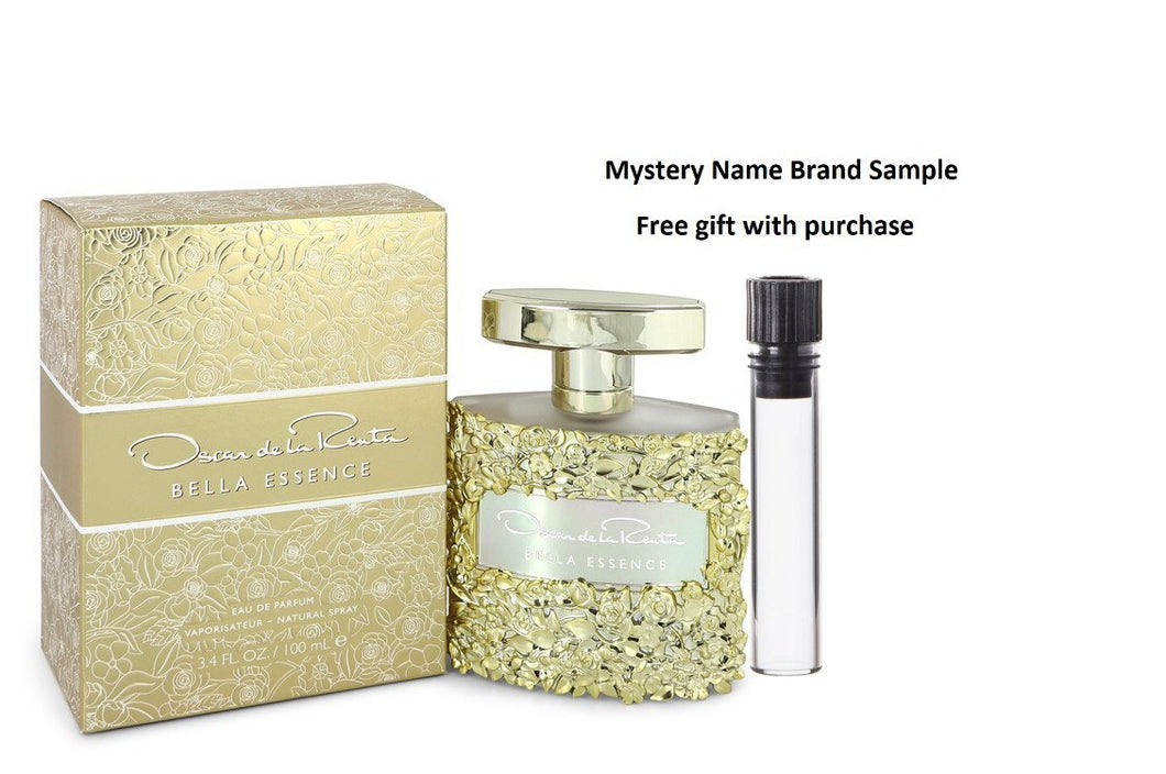 Bella Essence by Oscar De La Renta Eau De Parfum Spray 3.4 oz And a Mystery Name brand sample vile