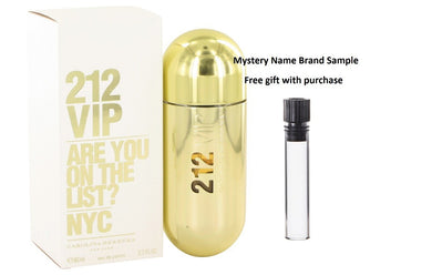 212 Vip by Carolina Herrera Eau De Parfum Spray 2.7 oz And a Mystery Name brand sample vile