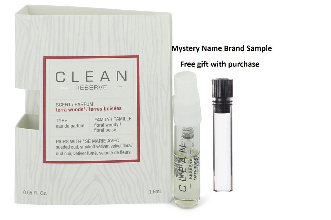 Clean Terra Woods Reserve Blend by Clean Vial (sample) .05 oz And a Mystery Name brand sample vile