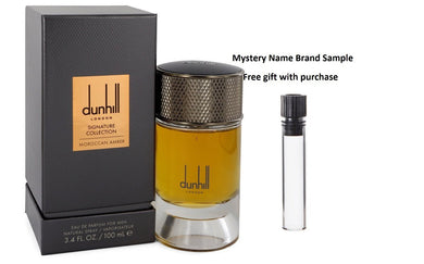 Dunhill Moroccan Amber by Alfred Dunhill Eau De Parfum Spray 3.4 oz And a Mystery Name brand sample vile