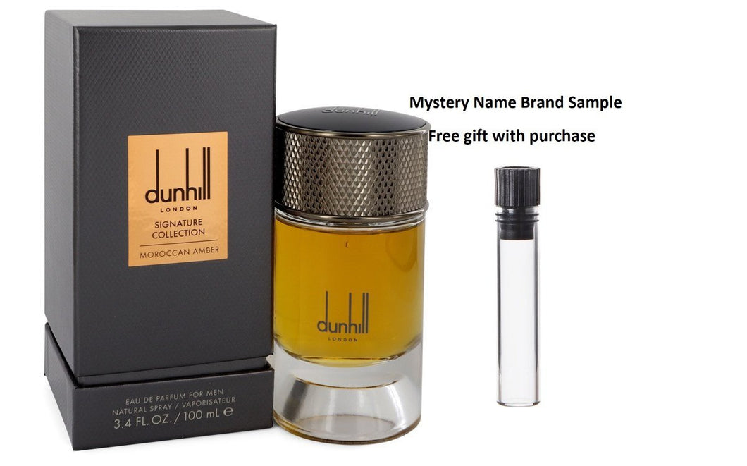 Dunhill Moroccan Amber by Alfred Dunhill Eau De Parfum Spray 3.4 oz And a Mystery Name brand sample vile