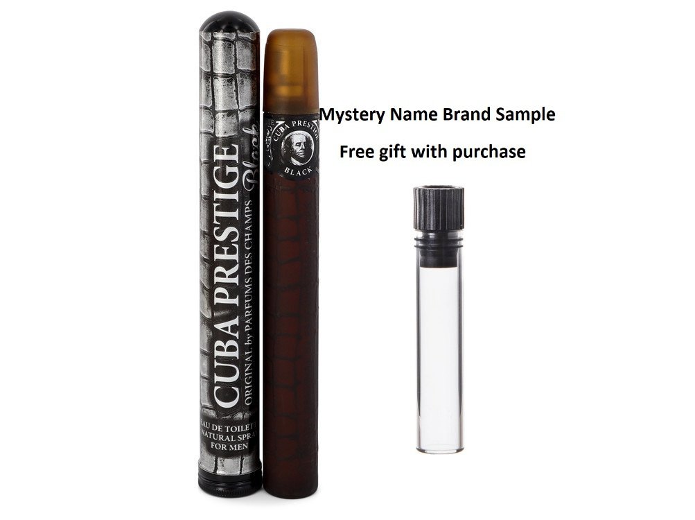 Cuba Prestige Black by Fragluxe Eau De Toilette Spray 1.17 oz And a Mystery Name brand sample vile