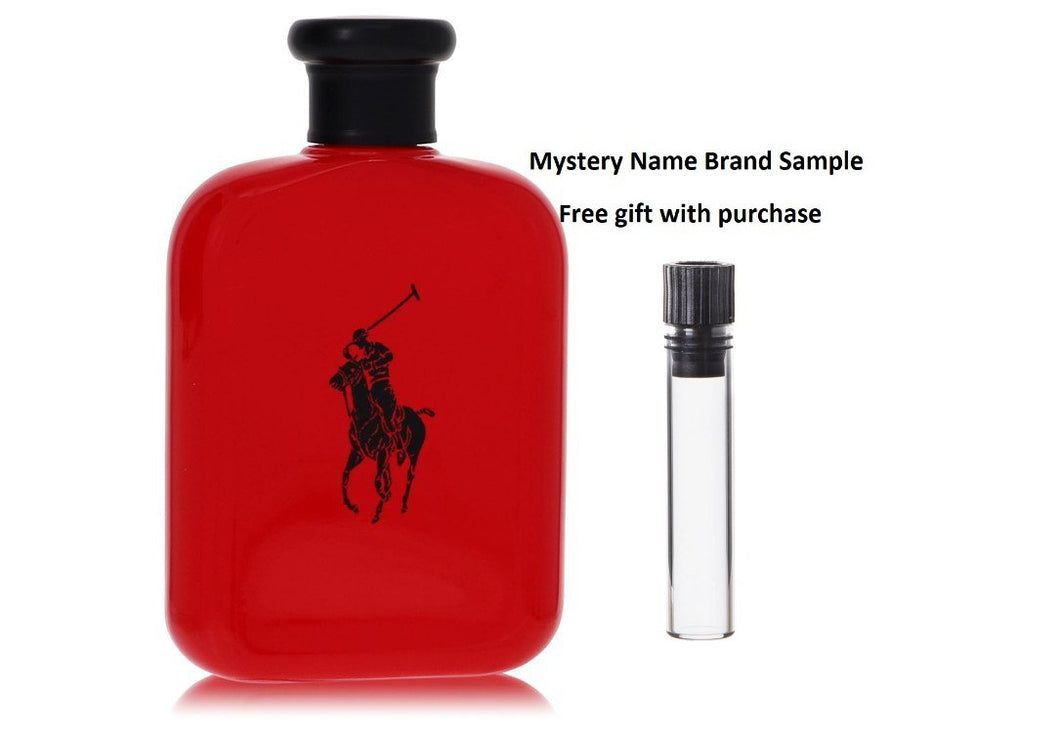 Polo Red by Ralph Lauren Eau De Toilette Spray (Tester) 4.2 oz And a Mystery Name brand sample vile