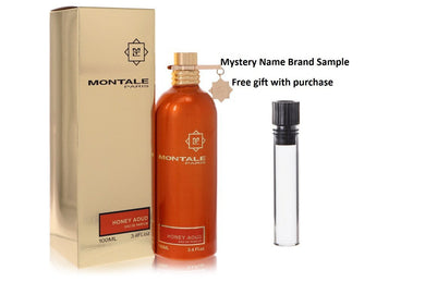 Montale Honey Aoud by Montale Eau De Parfum Spray 3.4 oz And a Mystery Name brand sample vile